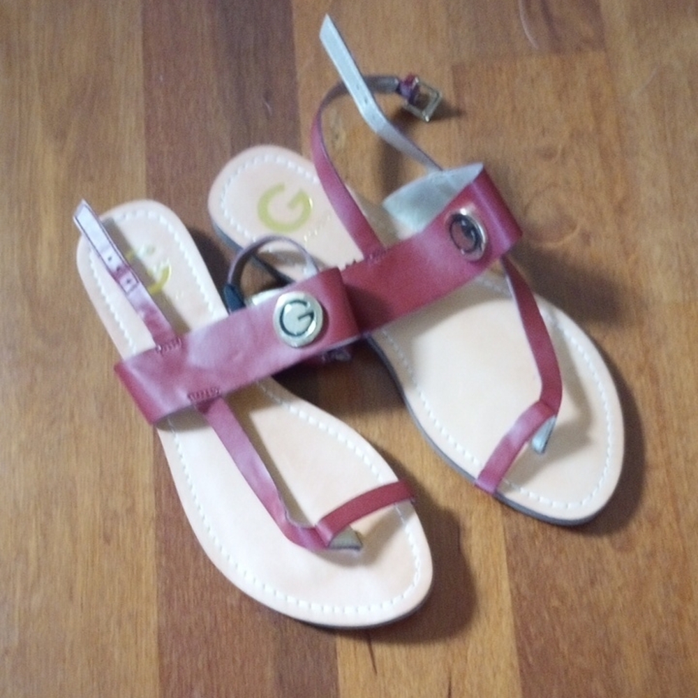 Stylish Red Sandals Size 8.5 G By Guess, never worn